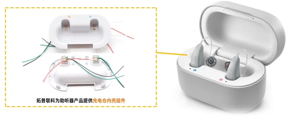 拓普联科为助听器产品提供充电仓内壳组件